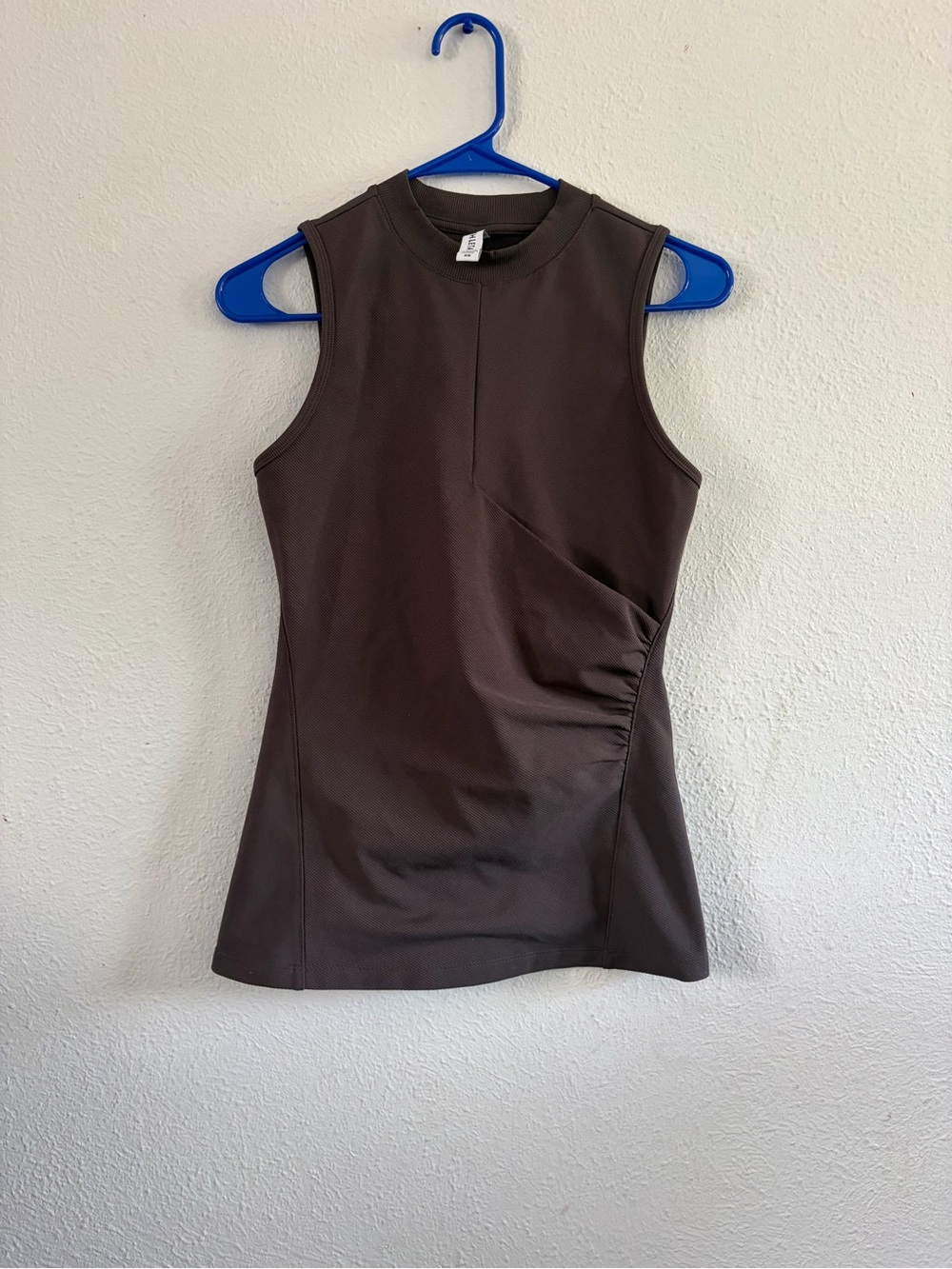 Athleta Brown Sleeveless Mock Neck Tank with Side Ruching